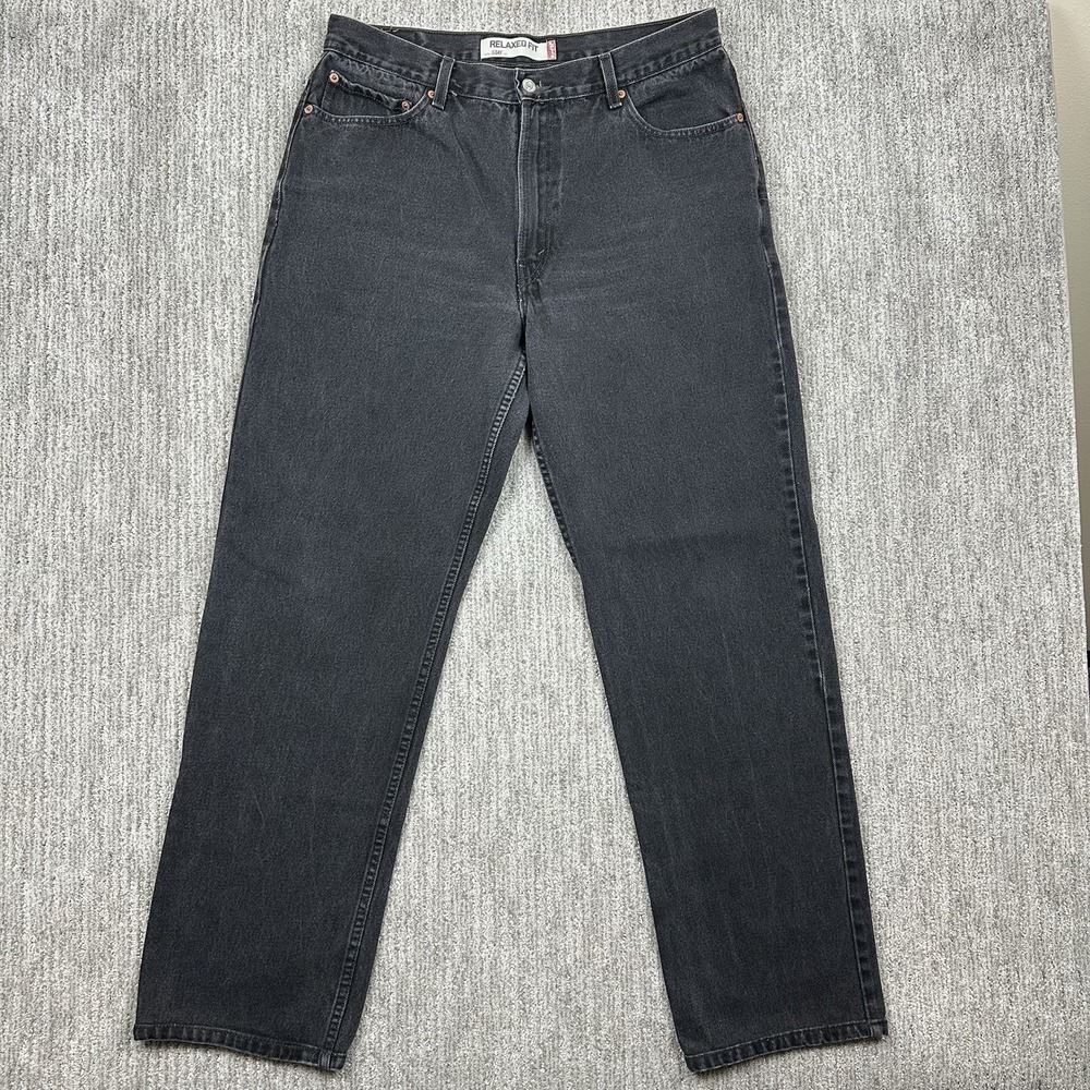 Levi's 550 Jeans Mens 36x36 (fits 36x34.5) Black‎ Relaxed Fit Denim Vintage Y2K